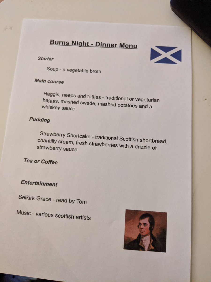 GillianHalcrow's tweet photo. Burns night dinner Tartan placemats and reading from Tom. Ellie designed menu and made pudding from scratch @MissLyon17 @MissSinclairCPS @CockenziePS Friday family challenge https://t.co/gV99DuUH9g