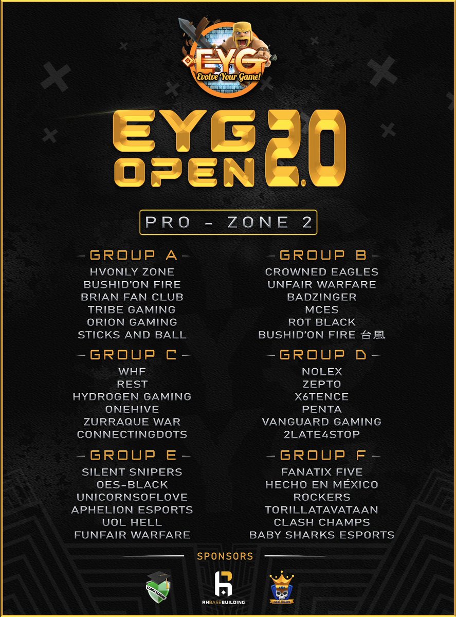 EYG_FamilyCoC's tweet photo. Presenting the world class pro division line up for season 2 of the EYG open!
🔥🔥🔥🔥🔥 https://t.co/ft4VnW5Vrs