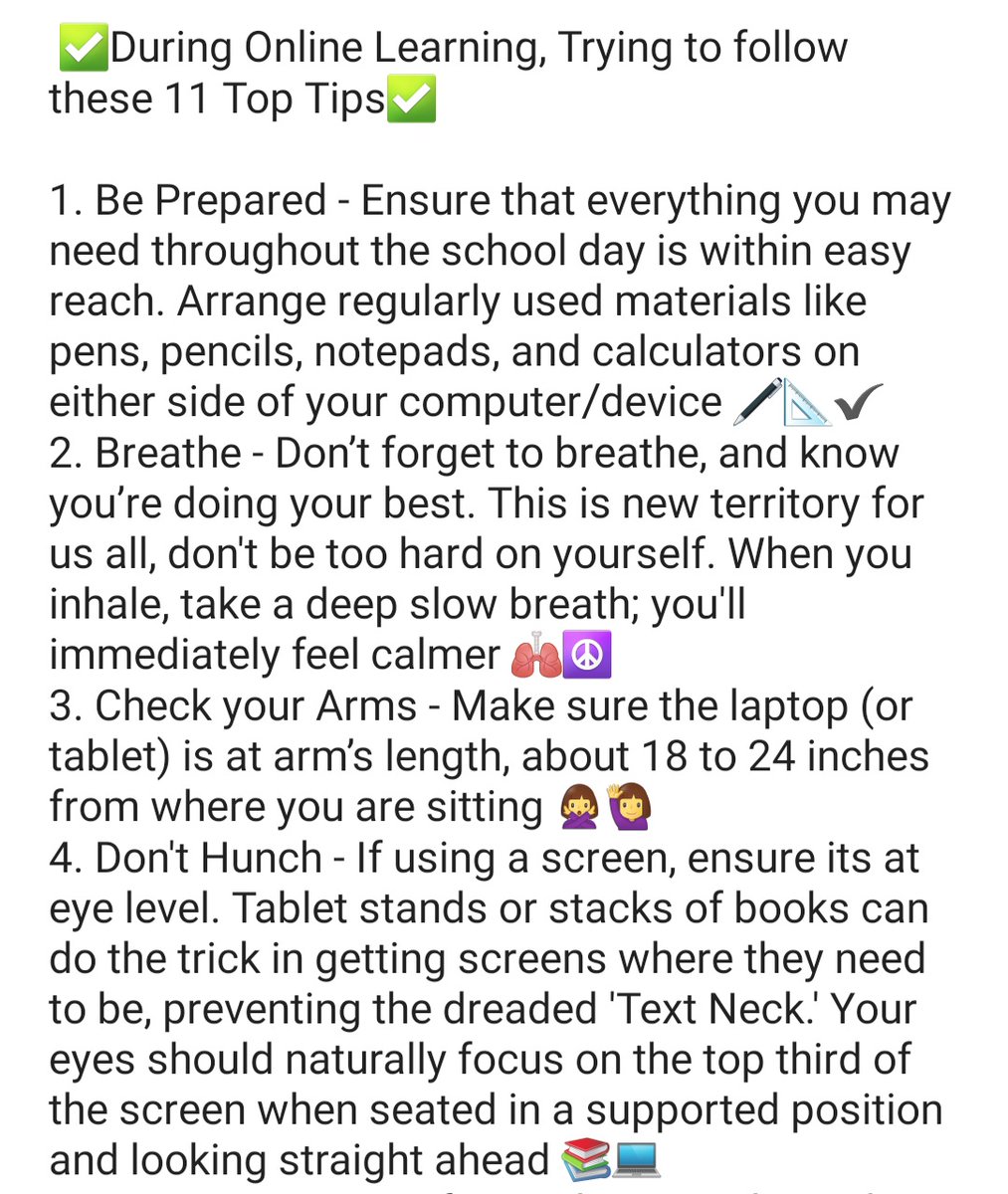BishyBecs's tweet image. Online Learning Tips on Staying Comfortable and Productive 🌟 #bishybecs #ergonomics #adminandit #teleworking #onlinelearning #homelearning #healthybodyhealthymind #wegotthis