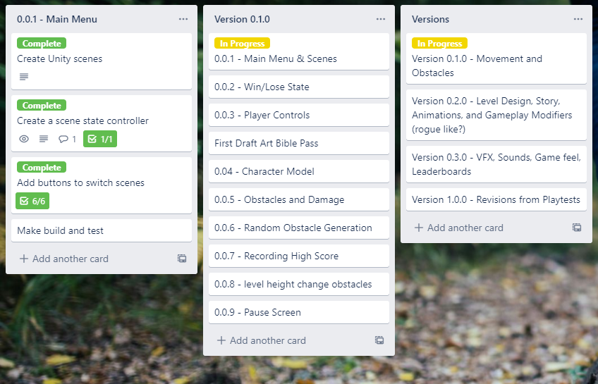 Version 0.0.1 is almost done! On to building and testing.

Making this side project with a goal of making well thought out future proof code. So I'm breaking the systems apart to be made with a lot of intent in them.