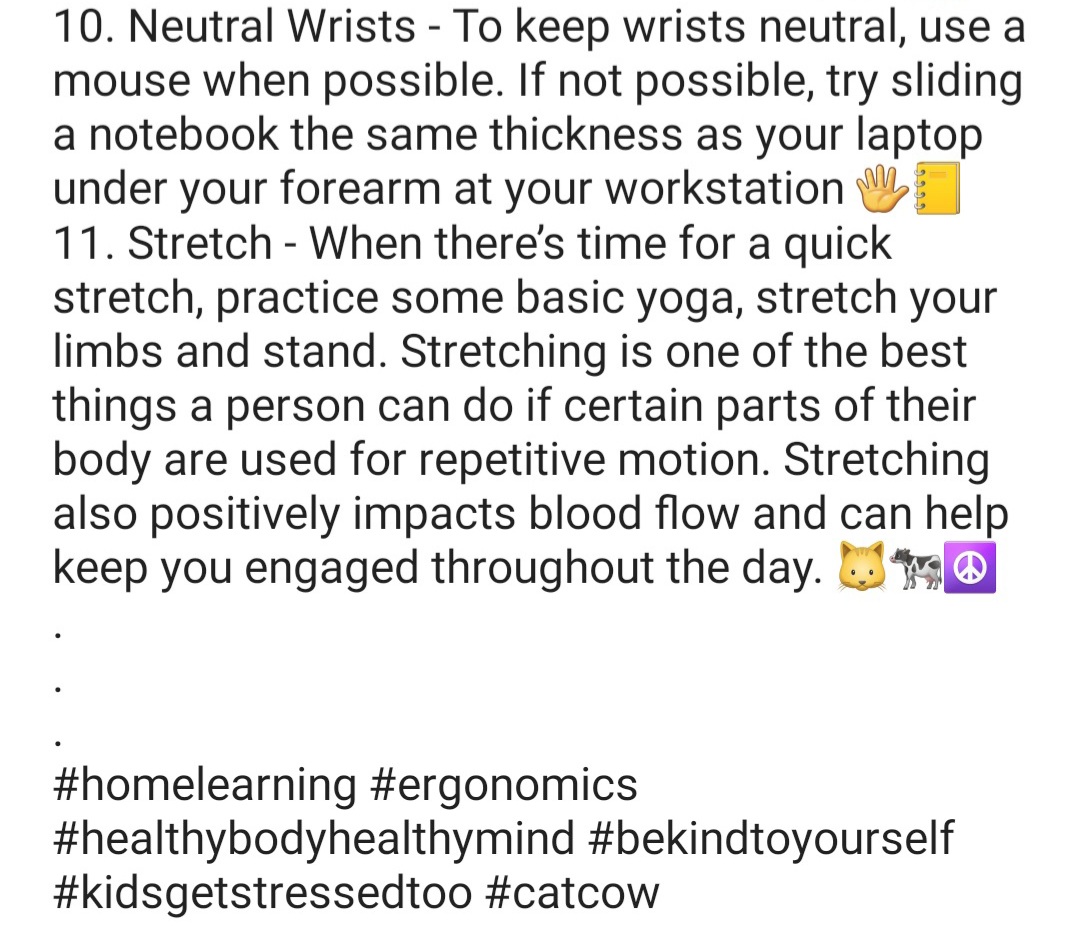 BishyBecs's tweet image. Online Learning Tips on Staying Comfortable and Productive 🌟 #bishybecs #ergonomics #adminandit #teleworking #onlinelearning #homelearning #healthybodyhealthymind #wegotthis