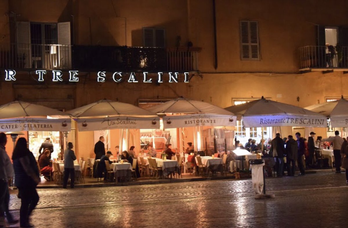 Bruno_Janet's tweet photo. D’accord avec Niels #Arestrup «tomber amoureux d’une ville s’applique avec #Rome. Pour lui, cela a été le #tiramisu et pour moi cela a été le #Tartufo de chez #TreScalini. Je lui fais découvrir dés notre libération !  @evedx @SarahBriand @AyaNakamuraa @MorysackoT @Francetele https://t.co/kawjKmPS3Z