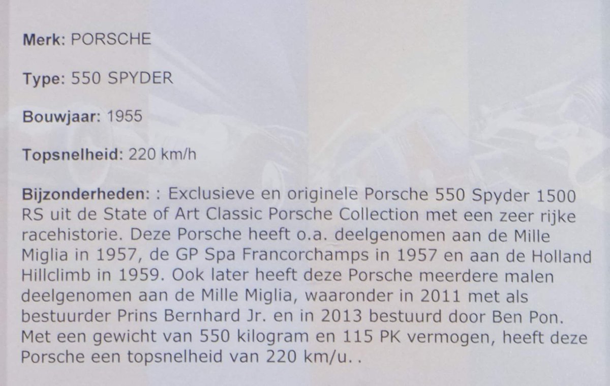 NoSpeedLimit_it's tweet image. 1955 #PORSCHE550SPYDER 
220 km / h 
Exclusive and original Spyder 1500 RS from the #StateofArt #ClassicPorsche Collection.
#motorsportlegend #aircooledporsche #boxerengine  #memories #interclassicsmaastricht 2018 #interclassicmaastricht2018. For more: no-speedlimit.it/Interclassics_…