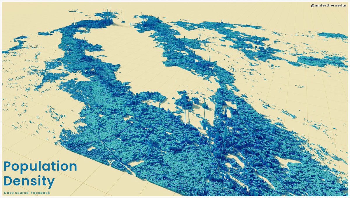 I explain how to download the entire dataset for the US very easily, and it can be replicated for any country (obviously I also had to see what it looked like in 3D in vaguely Facebook-ish colours)