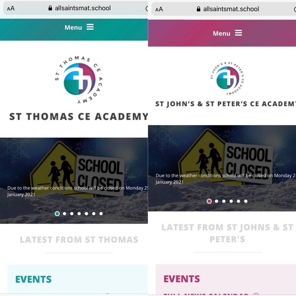 ASMATBham's tweet photo. Due to the weather conditions both our schools will be closed for Keyworker children on Monday 25 January https://t.co/OgtzfFcibT