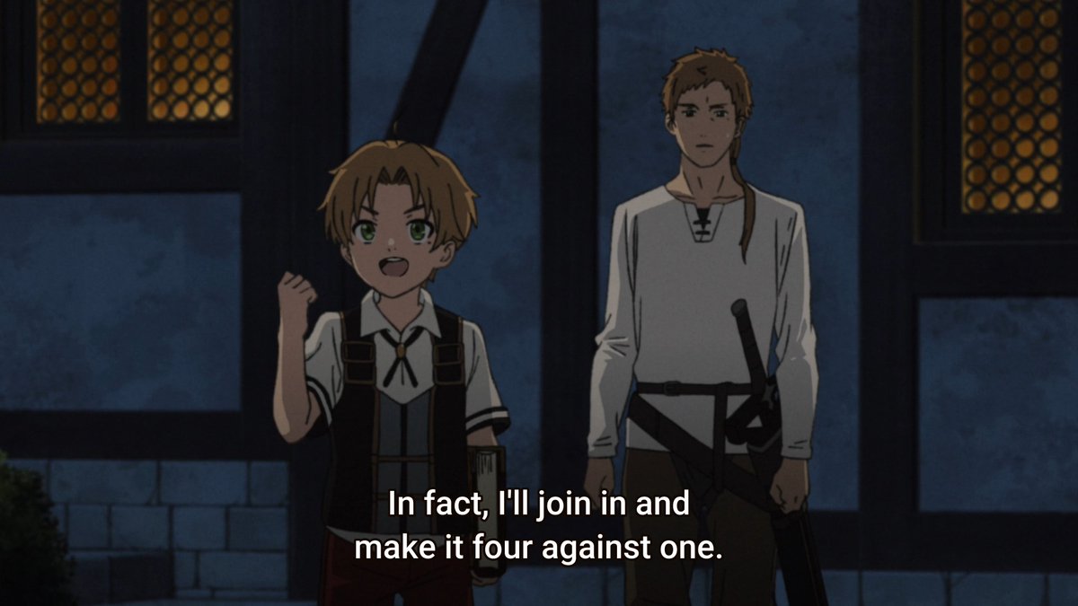 (2/?) Rudeus doesnt let up his argument against him, basically stripping his logic naked of counter-arguments and forcing Paul to face his own mental immaturity as a young parent and some of his past mistakes.