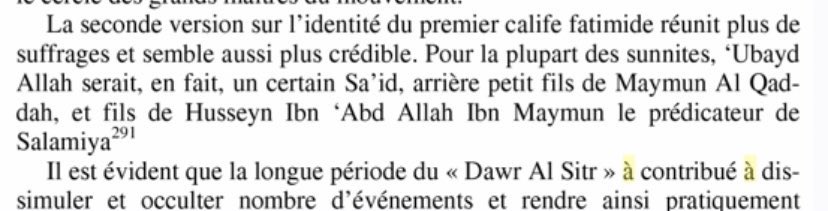 Les Fatimides [La dynastie] se réclament comme descendant de la fille du prophète ﷺ. En vérité, les Fatimides imposteurs n’auraient pas cette prétendue descendance alide comme les nombreuses sources Abbasside qui le contestent.