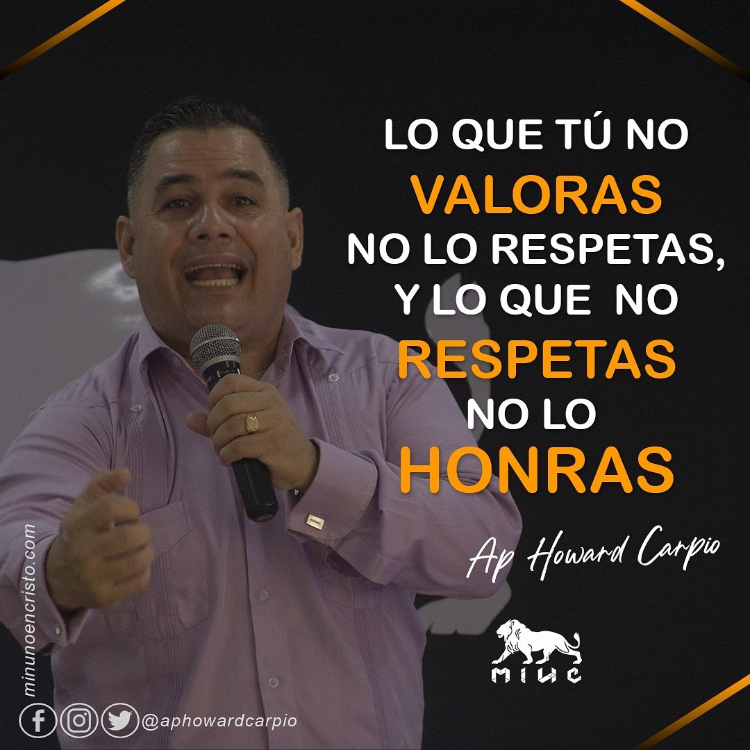 ApHowardCarpio's tweet photo. Un principio de honra para tu vida. Dios quiere que valores lo que tienes y eres, porque dice su palabra que si lo honras a él, y todo lo que eres y  tienes, el seguirá bendiciéndote. https://t.co/FBrYSUoKtJ