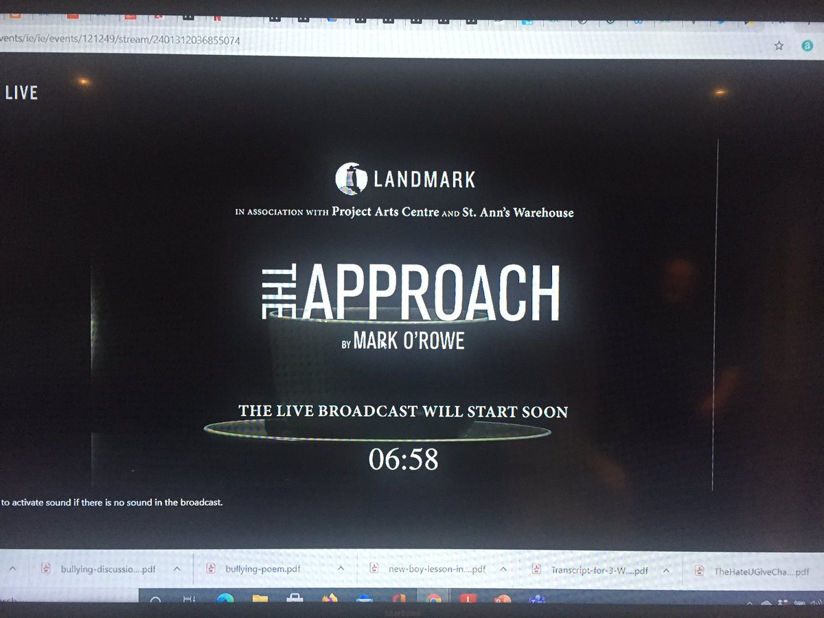 Emmaleene1's tweet photo. Time for some live theatre! #marko’rowe #TheApproach #ProjectArtsCentre #theatre #Arts #live #performance @LandmarkIreland @projectarts https://t.co/J2lmHIsyyn