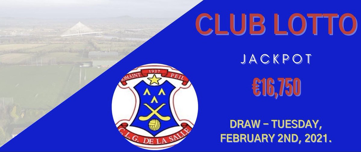 LOTTO JACKPOT €16,750

🤍🔴 Our Club needs our support

💶 The Club Lotto is our main fundraiser

🗓 Draw returns on Tues 2/2/21 &amp; we ask everyone to consider purchasing an extra line or extra book. 

🔗 to enter 
delasallegaa.ie/lotto/lotto.ht…

🙏 Your support is appreciated