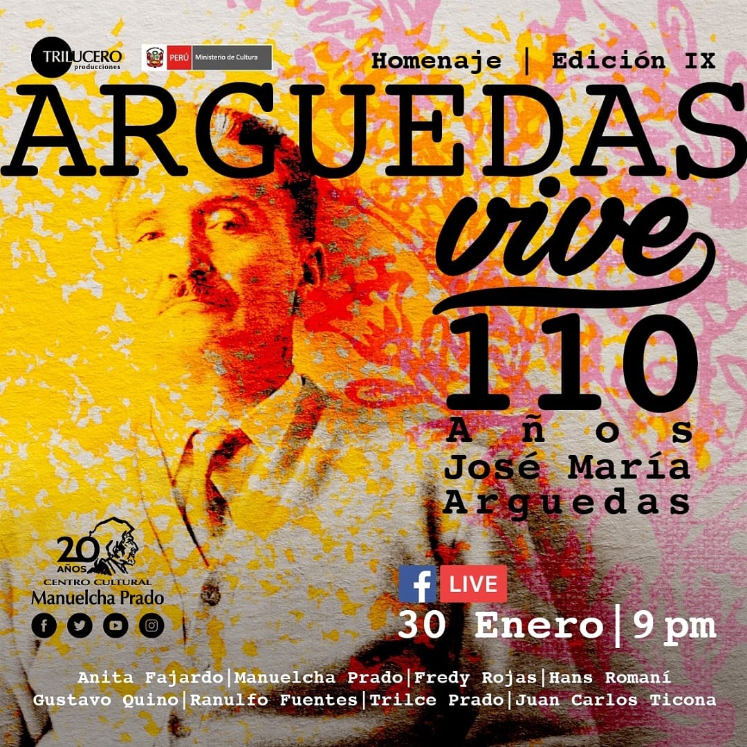 manuelchaprado's tweet photo. 110 años del nacimiento de José María Arguedas. Los esperamos Sáb. 30 a las 9:00 pm. Vía Facebook Live del CCMP y Manuelcha Prado. https://t.co/0aKkDatziF