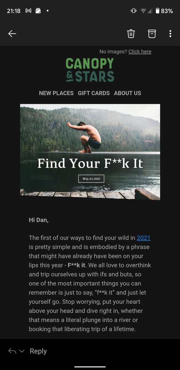 What a brilliant content. Well done <a href="/canopyandstars/">Canopy & Stars</a> I love it!
<a href="/phrasee/">Phrasee</a> <a href="/ParryMalm/">Parry Malm</a> was it you? SL was exactly the same 😂 #EmailMarketing