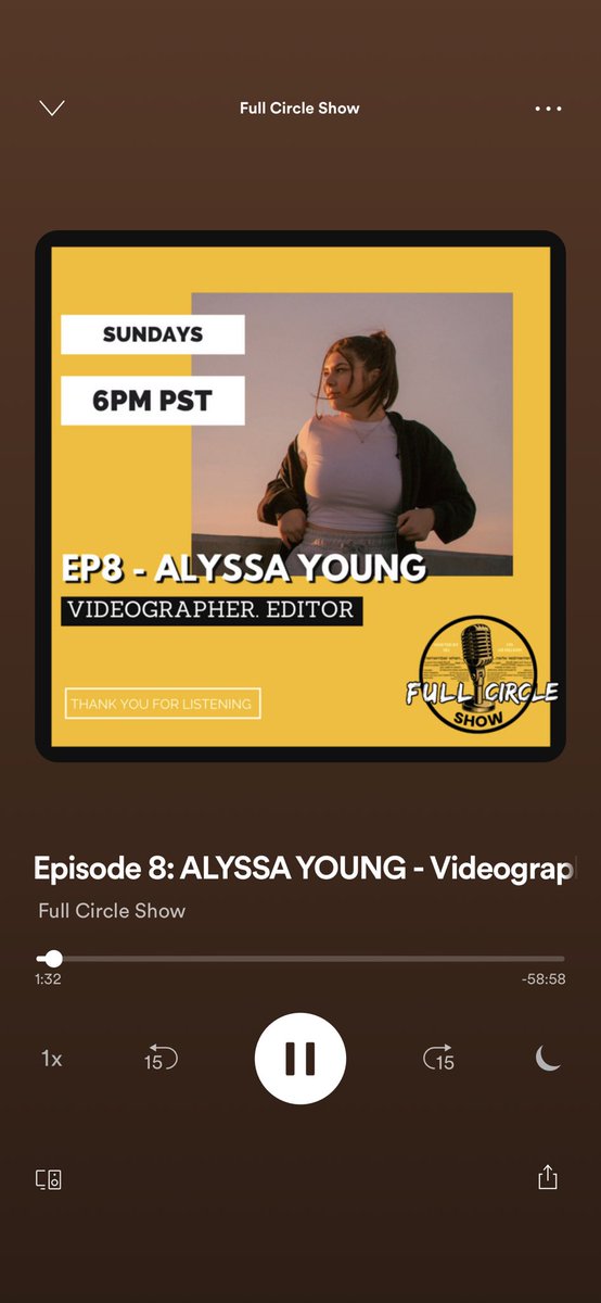 my first ever podcast 🤯 talked about all things video, having the right mindset, and just staying positive to get those career advancements you want! check it out here on the Full Circle Show 🖤🎙 open.spotify.com/episode/2IJlNM…
