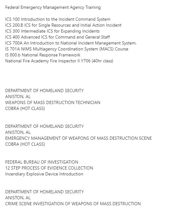 Gaul's LinkedIn includes  @DHSgov as a "Weapons of Mass Destruction Technician."Also says he's a firefighter. /16
