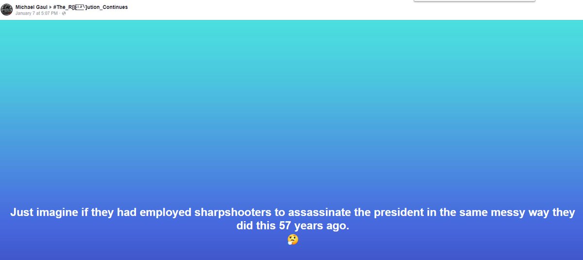 Group #2: "No Confidence Revolution" https://m.facebook.com/groups/537397323085776/Gaul posted this in both groups on January 7, 2021, the day after the insurrection. I hope he's on a watch list./14