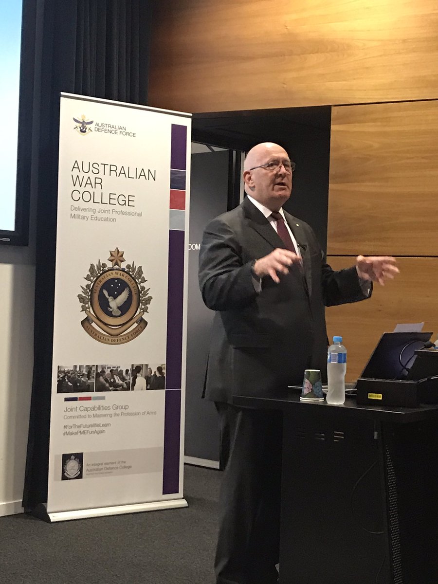 ComdtAWARC's tweet image. Today the Australian War College was honoured to host General Sir Peter Cosgrove who officially opened @AustraliaDssc 2021. Let the learning begin! #ADC #ForTheFutureWeLearn