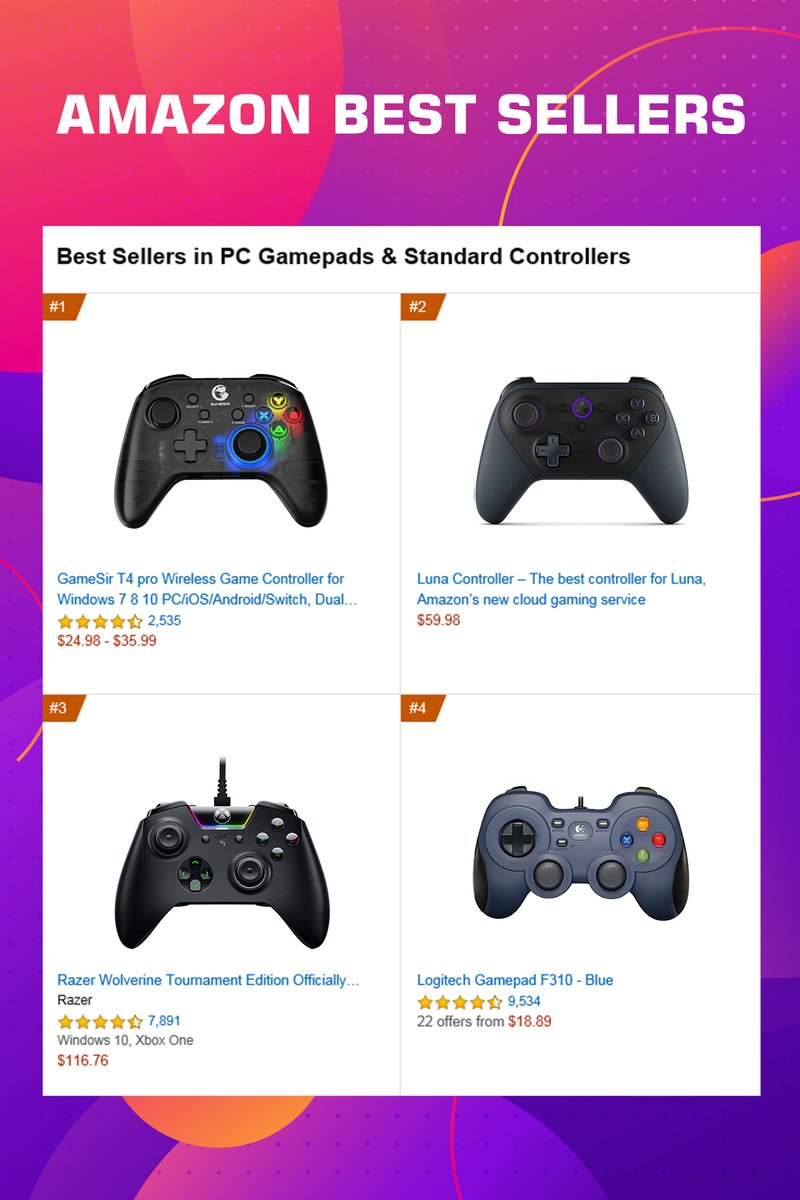 loyaliteit Vleien muziek GameSir on Twitter: "The GameSir T4 pro controller won the top of the  Amazon best sellers, and it is also one of the best sellers of GameSir  products. Do you have it? #