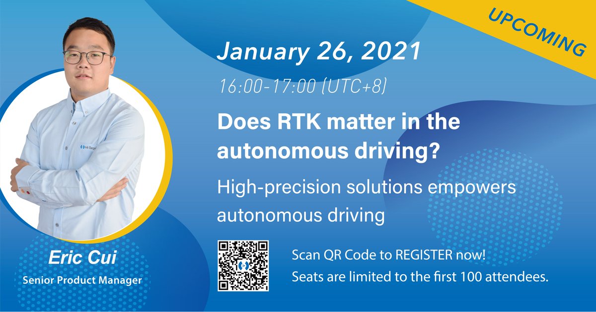 hitargetglobal's tweet image. Does RTK matter in autonomous driving? How’s it applied?
Our PM Eric will answer your question in detailed in tomorrow’s webinar “High-precision solutions empower autonomous driving”. He will also offer applications on high-precision positioning.
en.hi-target.com.cn/news-events/we…
#hitarget
