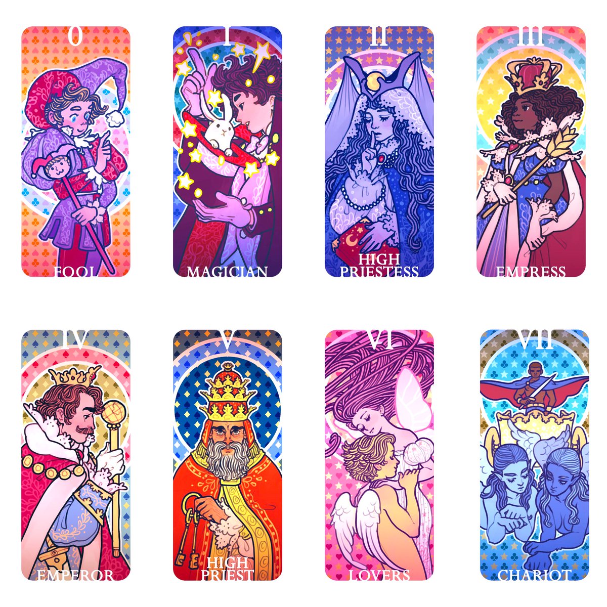 Okay but when I say I'm making another tarot deck, I'm actually making two because I couldn't decide on the style or card size. Oops. 