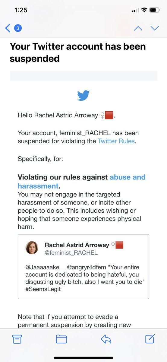 236. This woman was sent a death threat. Naturally, Twitter suspended her for pointing it out. #TwitterIsSexist