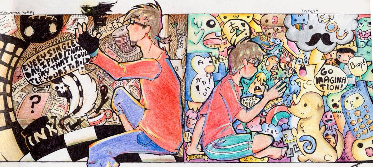 Old art from high school days!!! Genuinely miss being an edgelord LMAO