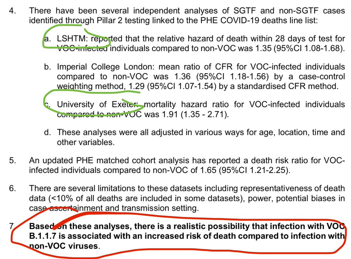 8) And that’s why the UK  researchers highlighted the two LSHTM studies and the Exeter study — and the Imperial one also not retrospective. All of these showed higher risk. Hence their conclusion (circled red) below.