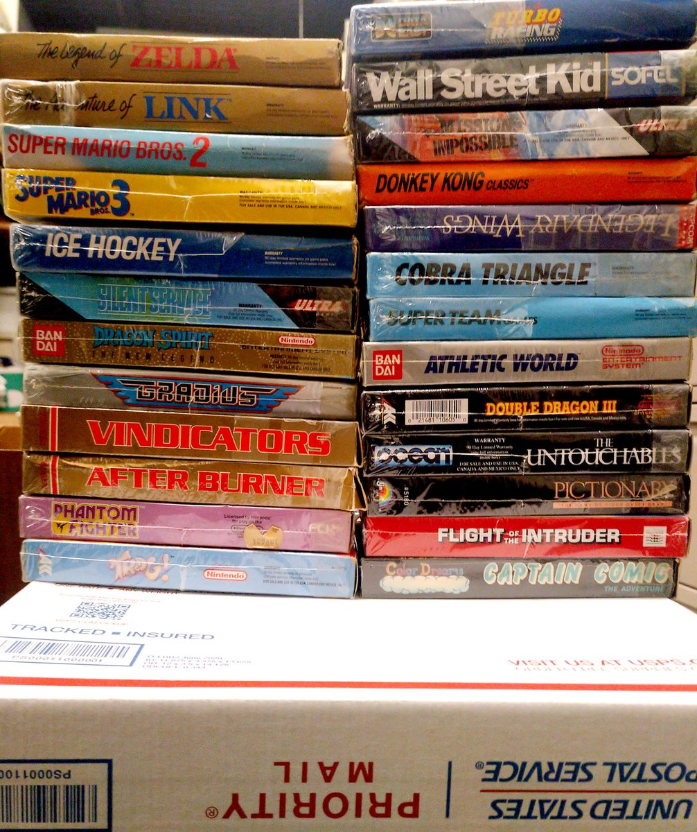 bloopmuseum's tweet photo. Our friend @EightTons rescued some boxed NES games from the rain, cleaned them up and donated them! As a result we just crossed the 300 mark for unique NES titles! If you have duplicate, surplus, or unwanted #retrogame stuff - don't put it out, get in touch with us! #retrogames https://t.co/T1ZkLxQSqz