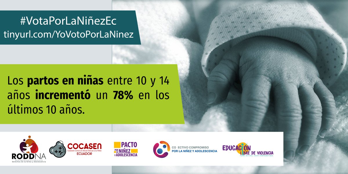 RODDNA_ec's tweet photo. Ecuador el tercer país en América Latina con mayor cantidad de embarazo adolescente. Esta realidad la podemos cambiar todos/as #VotaPorLaNiñezEc Firma en https://t.co/7HhE2eIS4Z para comprometer a tu candidato de las #Elecciones2021Ec con el presente y futuro de niños y niñas.​. https://t.co/gOkrICvrHT