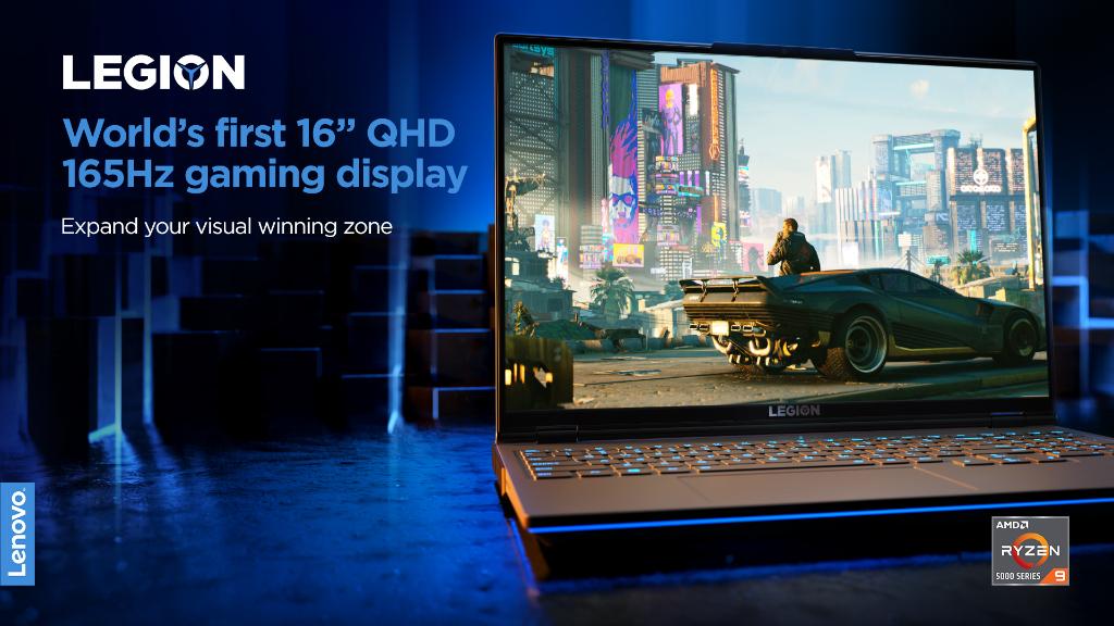 LenovoLegion's tweet photo. Get a display with greater gaming real estate and gorgeous visuals. The World’s first 16” QHD 165Hz gaming display is powered by @AMD Ryzen™ 5000 H-Series Mobile Processors and clocks under 3ms response times.
#PoweringTheImpossible #CES2021 #LenovoCES
https://t.co/ksugKtBGRV https://t.co/tWn1POLleW