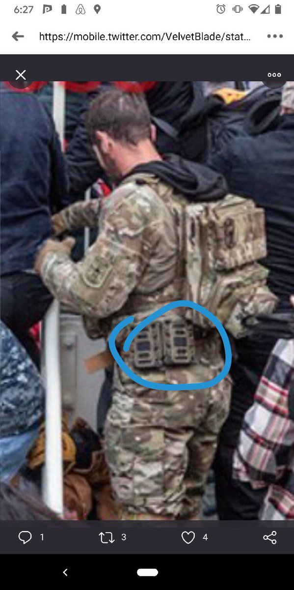 The back of Magnolia’s belt has empty magazine holders for AK/AR magazines.The question arises whether he arrived with these empty for effect, or if he stashed a rifle & magazines like some of those already arrested did.