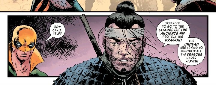 This panel highlights how passive a protagonist Danny is in this story as he is contained to the corner of this panel whilst Dog Brother pops out and speaks directly to us about what Danny must do. Again it's too efficient. No room for character or conversation. #HeartOfTheDragon