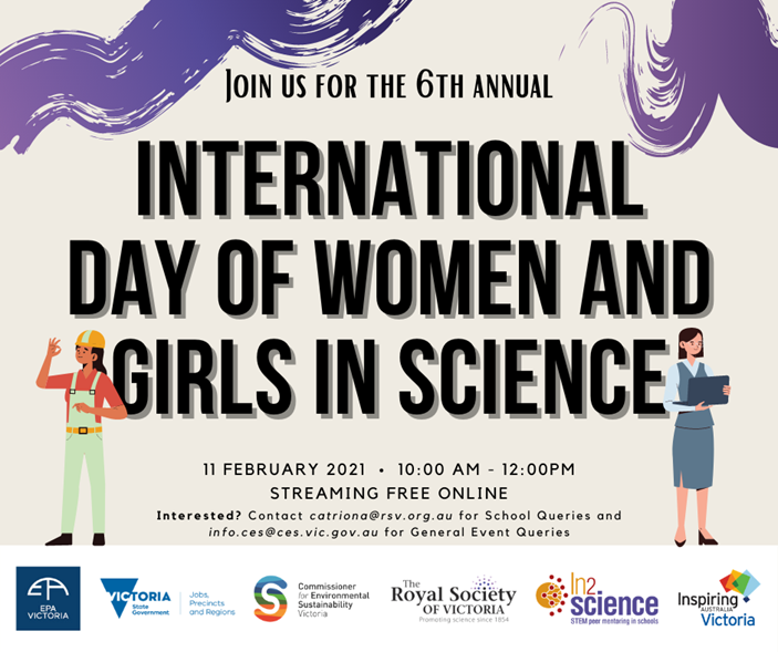 In2science's tweet photo. Get ready, the 6th Annual International Women and Girls in Science event is coming 👩‍🔬! Join the @RoyalSocietyVic &amp; inspirational Australian women scientists discuss their research, careers and STEM journeys. Learn from the best to blaze your own career in science. 🏎️💨👩‍💻 https://t.co/EqN3bOeDod