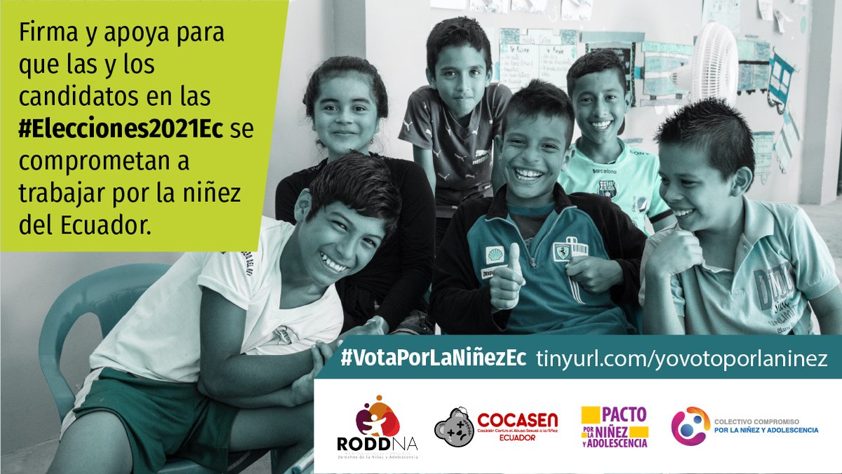 ChildFundEc's tweet photo. Únete a esta iniciativa para que tu candidato incluya en su plan de trabajo la garantía de los derechos de niñas, niños y adolescentes. #VotaPorLaNiñezEc Conoce la agenda de la niñez y firma para que tu candidado la cumpla: https://t.co/Ek0xbznaMG #Elecciones2021Ec https://t.co/fwOr7Te2sM