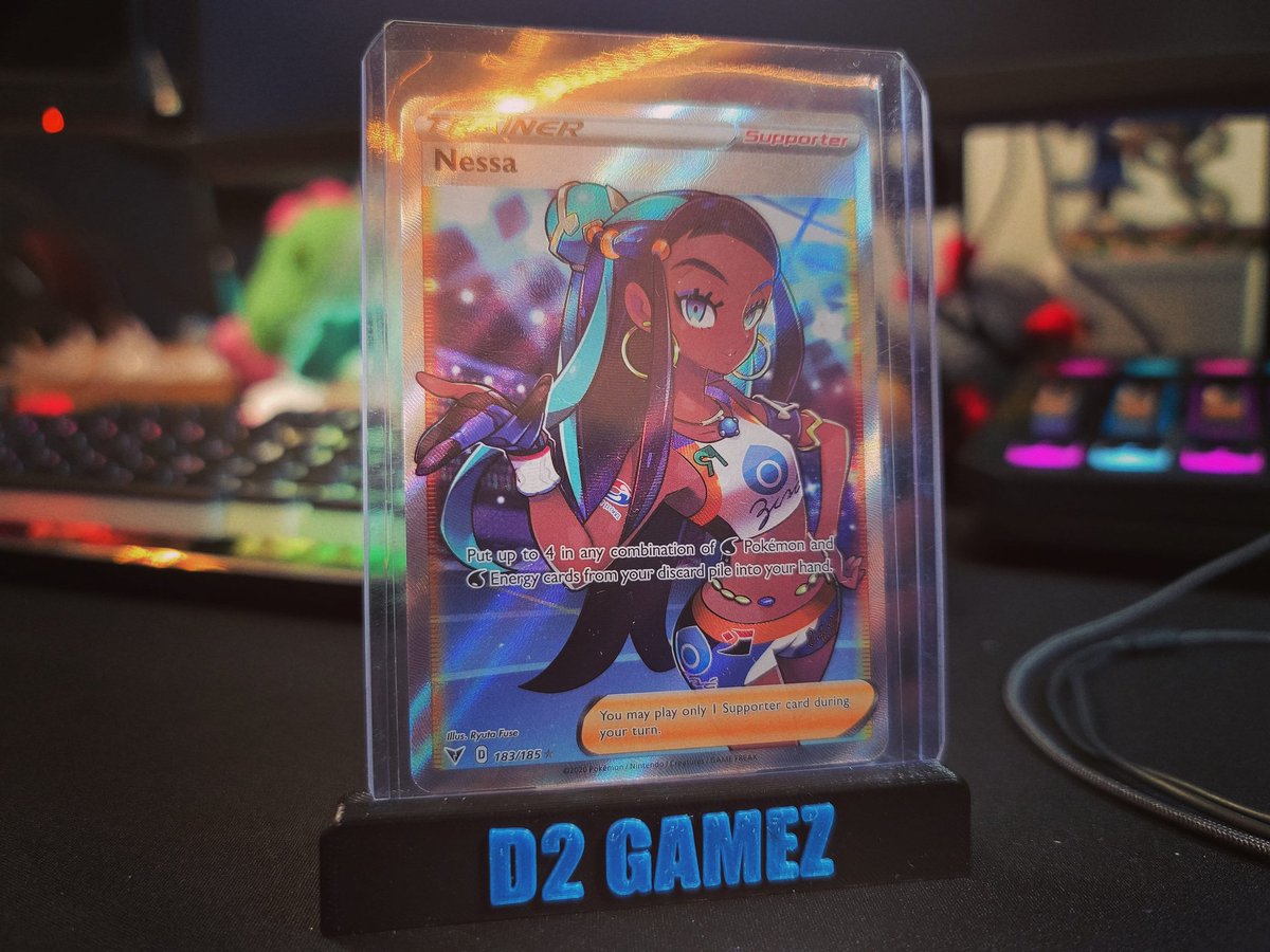 D2Gamez's tweet photo. Big thanks to @standupdisplays for sending me out my first personalized stand, I literally can't wait to order more, it turned out so great π
#PokemonTCG #vividvoltage #nessa
#standupdisplays #twitchaffiliate https://t.co/91RdwM0Co1
