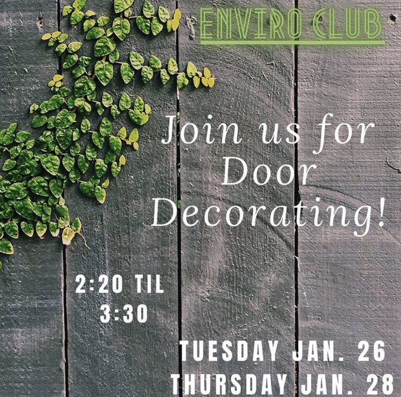 Black History Month is coming up- help us honor Black environmentalists and join us for the annual door decorating event! See you in Arbuckle’s room!
