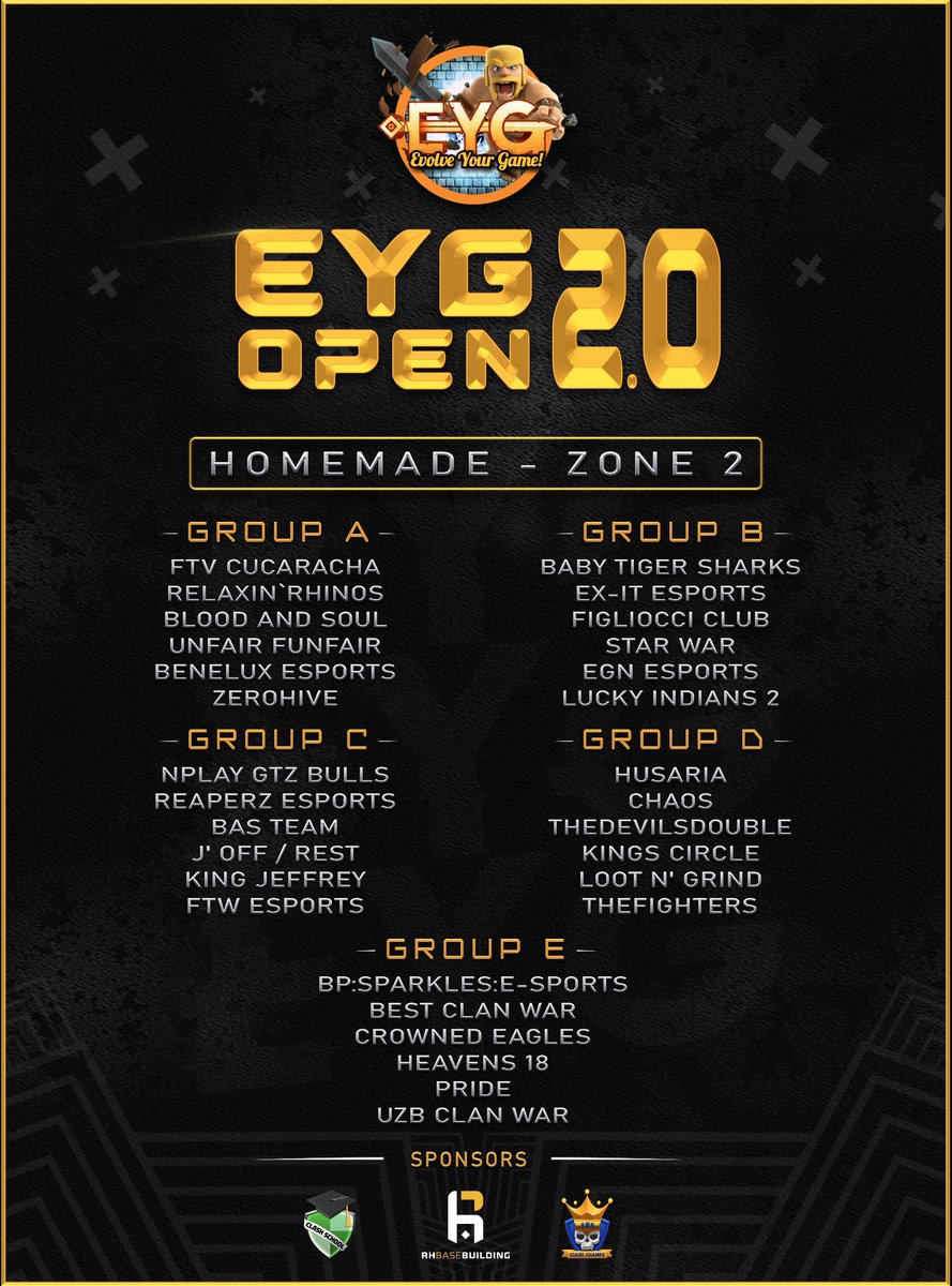 EYG_FamilyCoC's tweet photo. &amp; secondly presenting the homemade division line up https://t.co/AGcnGtpm4R