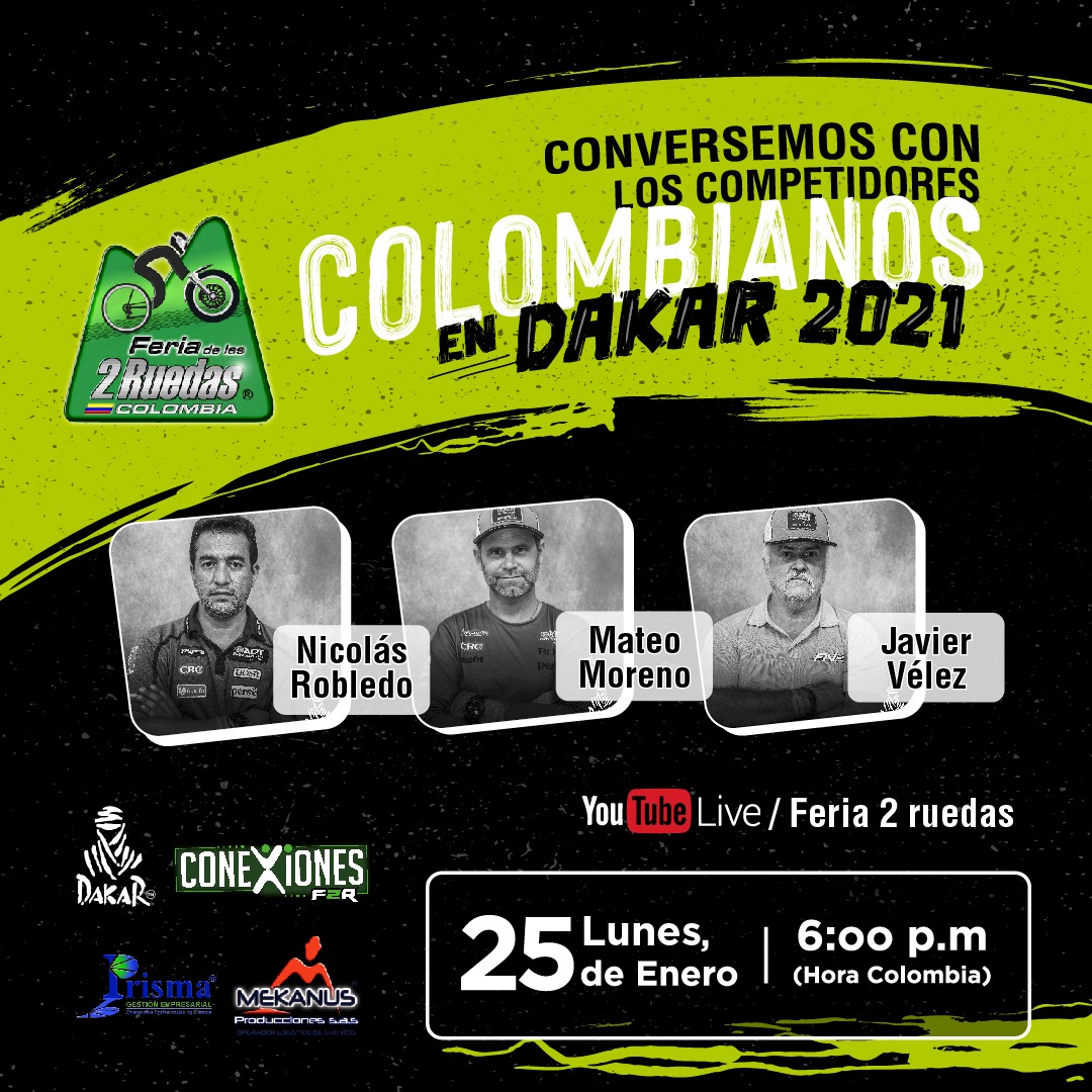 Acompañenos en #conexionesF2R un espacio para conocer la experiencia de estos deportistas que nos representaron en #rallydakar2021 <a href="/feria2ruedas/">Feria de las 2 Ruedas Colombia</a> <a href="/PrismaGestionE/">Prisma Gestión Empresarial</a>