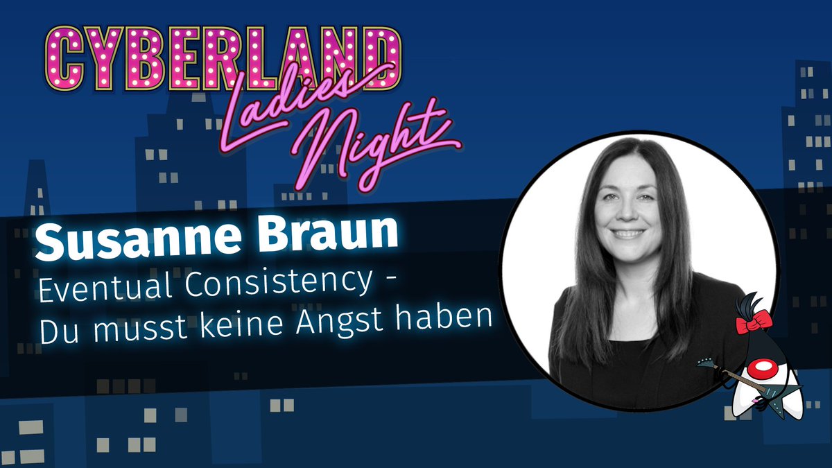 susannebraun's tweet photo. Bin echt stolz drauf auch als Speakerin dabei sein zu dürfen 👩🏻‍💻

In meinem Talk dreht sich wieder alles um #SoftwareArchitecture, #DataIntensiveSystems und #EventualConsistency.

#CyberLand #LadiesNight https://t.co/BZCmH1Earv