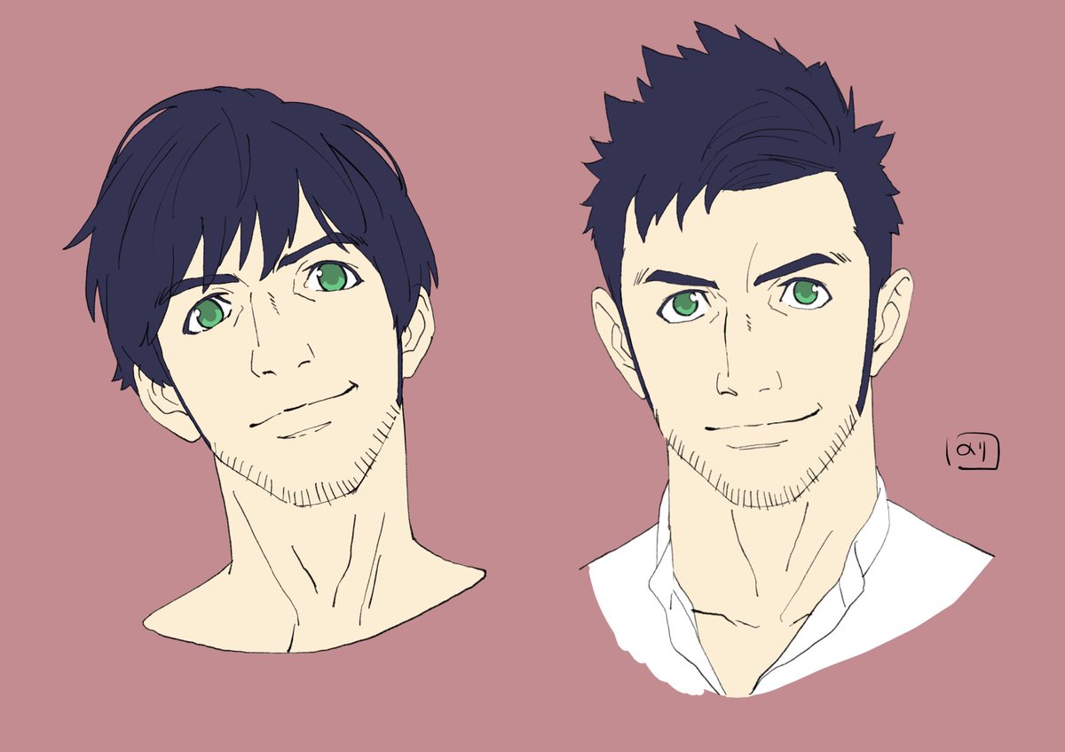 のり ドライブヘッド落描き ジョーの別の髪型を考えてみる