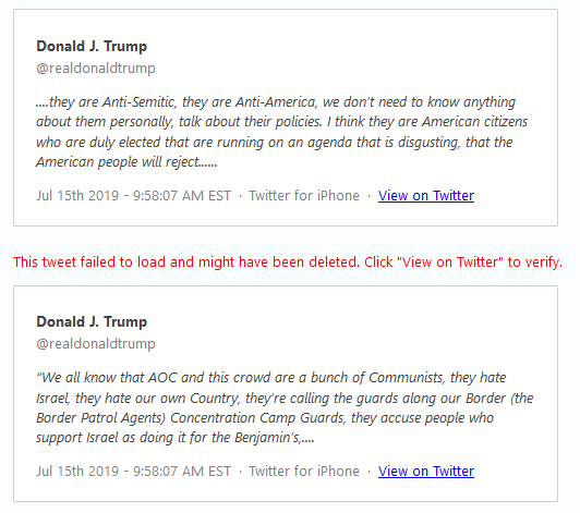 Thread of  @GOP elected officials defending Trump's July 2019 Twitter attacks on the 'Squad'.  https://twitter.com/JuddLegum/status/1150907449228124160?s=20