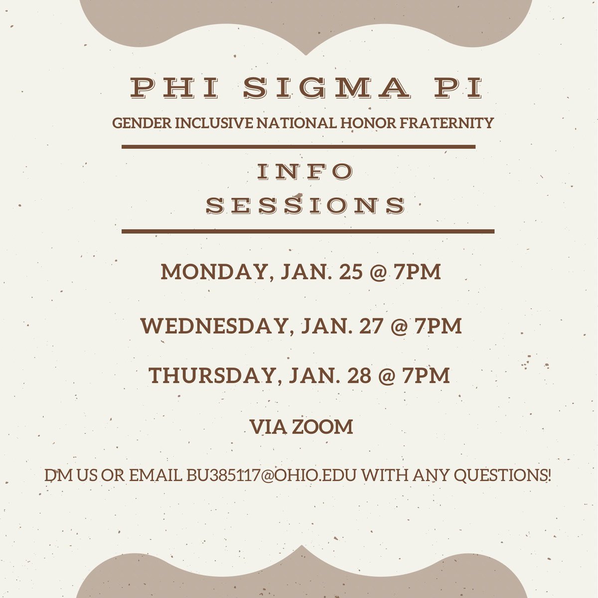 pspou's tweet photo. Saddle up everyone! Join us this week for our info sessions to learn more about Phi Sigma Pi and who we are! The zoom link will be in our bio or DM us with any questions! https://t.co/NVCUKgx90y