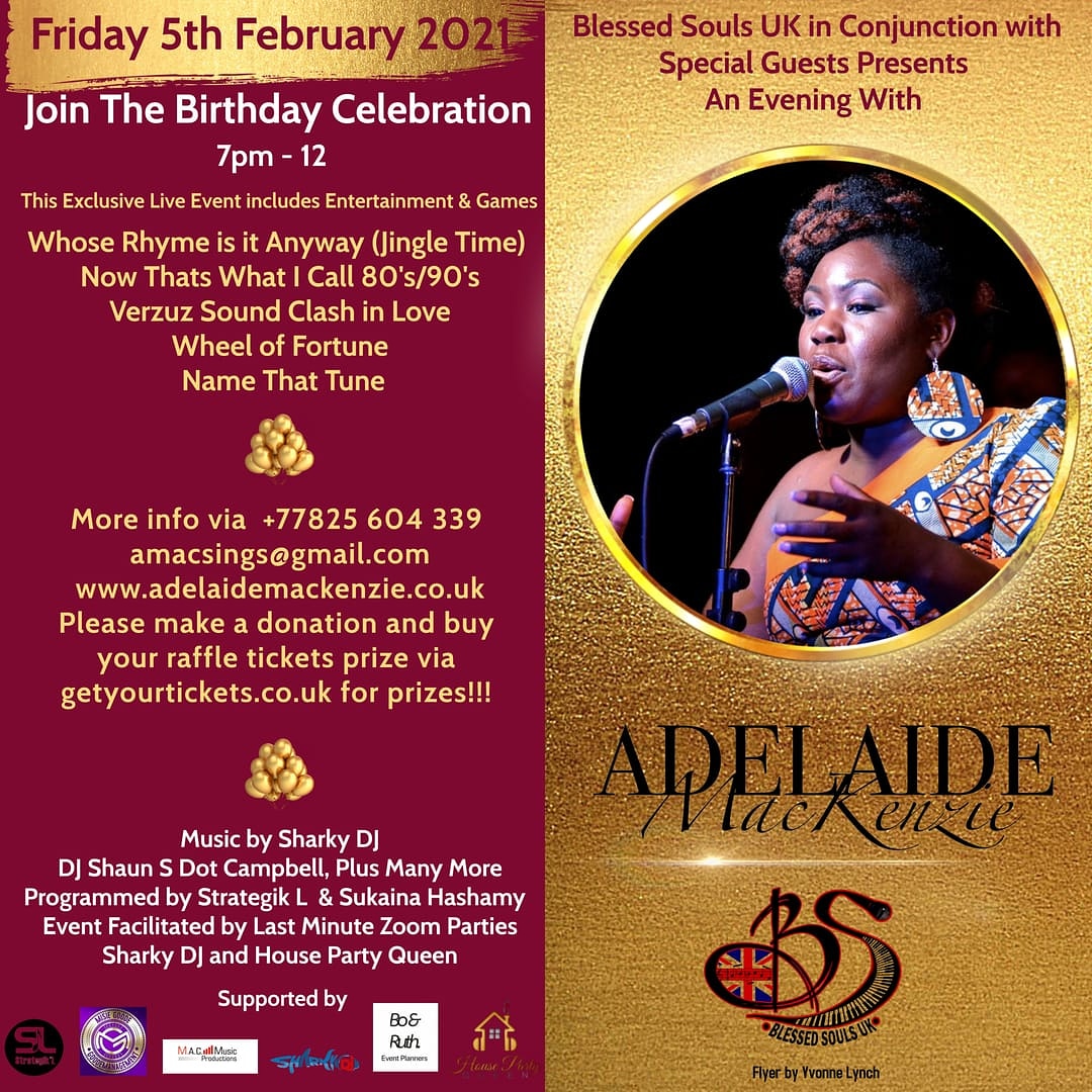 ADELAIDEMAC's tweet photo. Birthday zoom party with @SharkyDJ7 @S_Campbells @sukaina72 @Sukaina_Simple plus more on 5th Feb - conatct for more info https://t.co/s2nGHNIo4J