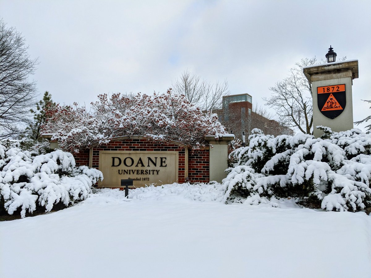 DoaneUniversity's tweet photo. Due to an impending winter storm, Doane University will CLOSE all campuses on Monday, January 25. All classes will be CANCELED on Monday, including those that were planned to be held virtually. Check your Doane email for further details! https://t.co/txlV5mKB5z