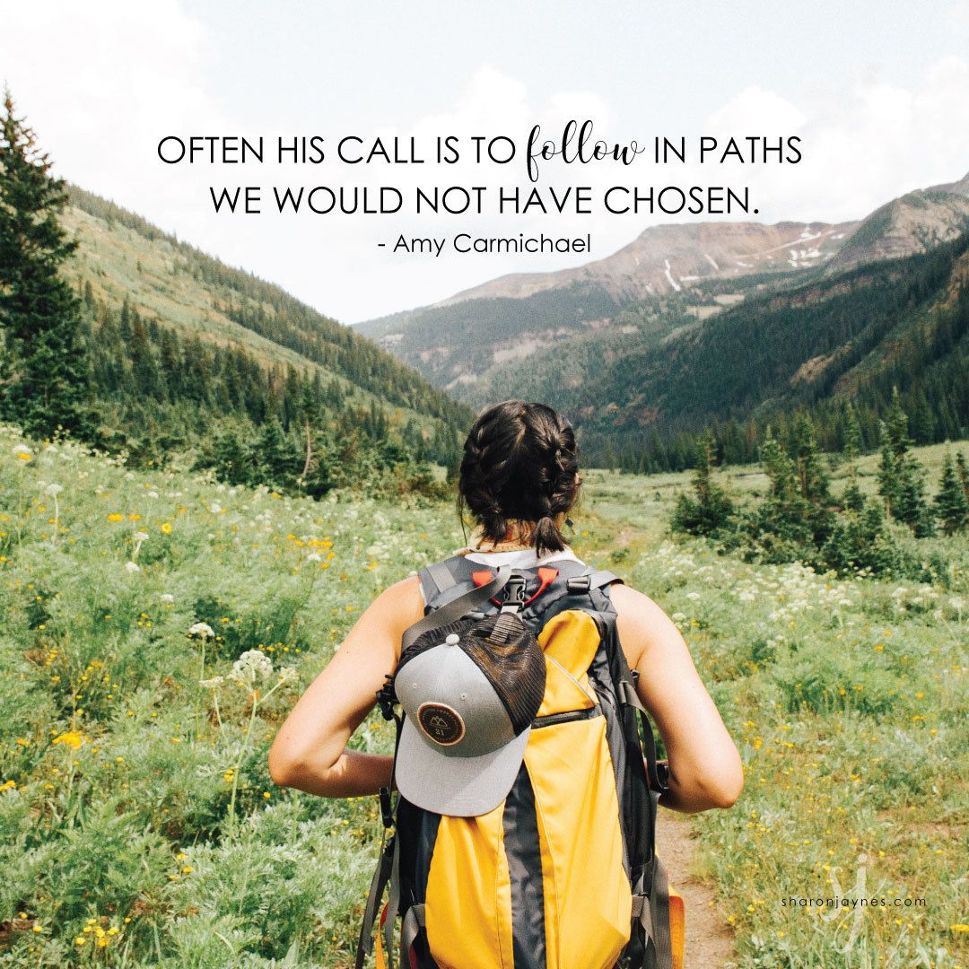 "Often His call is to follow in paths we would not have chosen."  Amy Carmichael   buff.ly/2pityeT
