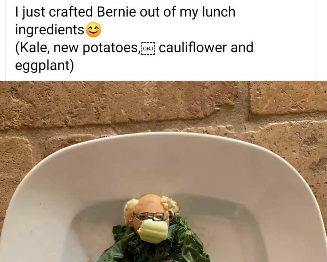 TheTrumpBib's tweet photo. This is genius.

You win the internet artist of the year . 

Sandra Marshall - Art.  😎😷
#BernieMeme https://t.co/gpjuMiEUeo
