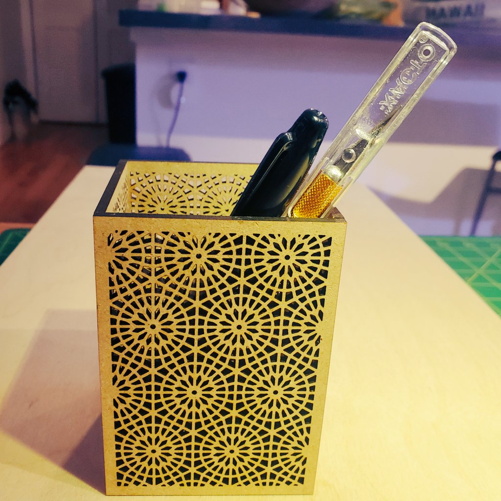 Laser cut pen cup!