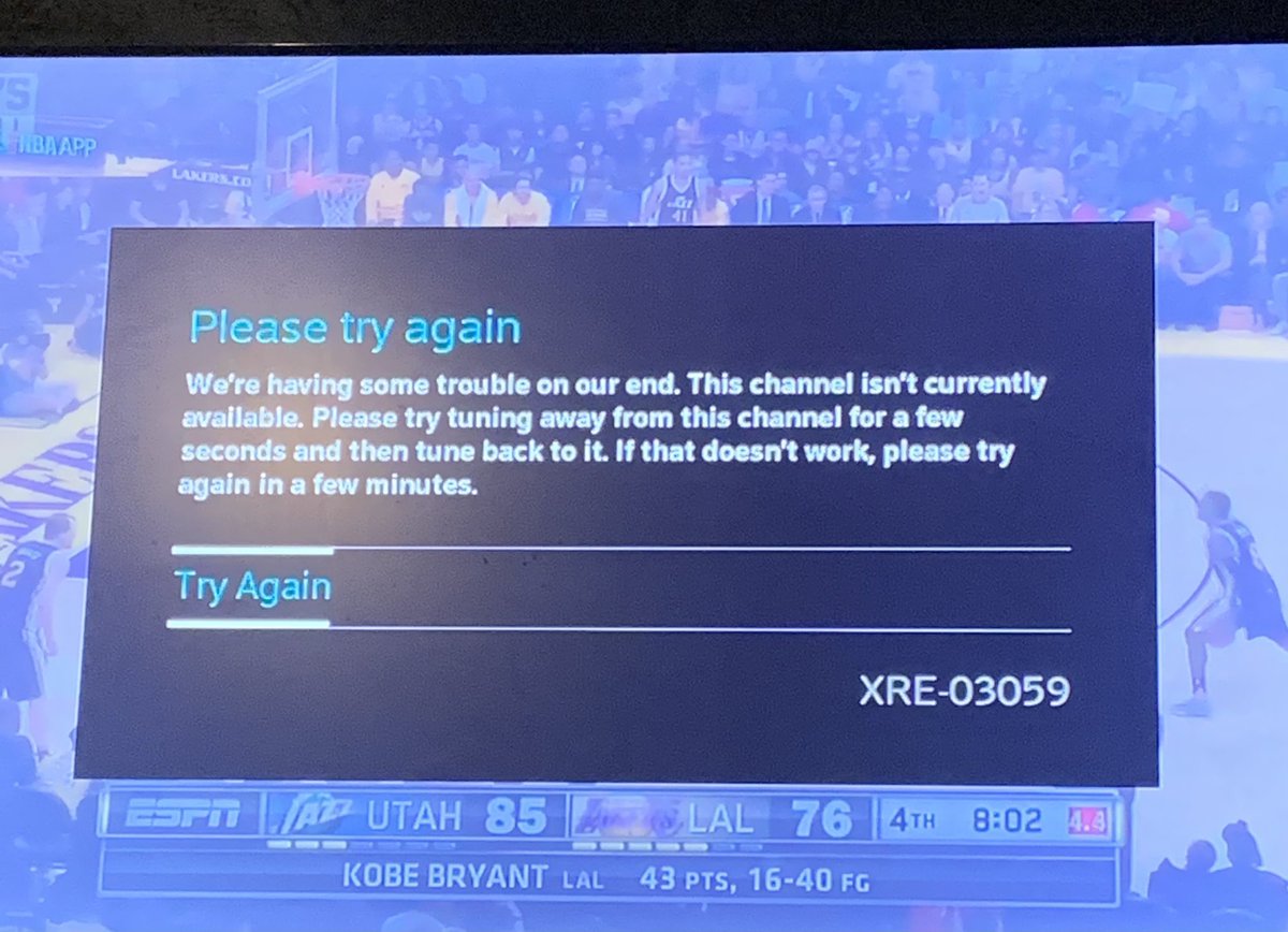 neckrollgang's tweet photo. @comcastcares cannot watch the Championship games, keep getting this message. Also reset the system @comcast ridiculous https://t.co/t2aT9I8k7O