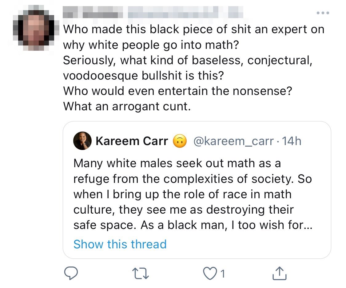 This one was so proud of calling me a “black piece of shit” that he actually said it as a comment as well as a quote-tweet.