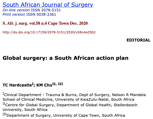 Great to see the National Surgical Obstetric Anesthesia Plan process starting in #SouthAfrica. Led by #GlobalSurgery champions <a href="/kathryn_chu_sa/">Kathryn Chu</a>  <a href="/MrsMaswime/">Salome Maswime</a> <a href="/emakasa/">EMakasa</a>. 
<a href="/SADC_News/">SADC Secretariat</a> <a href="/StellenboschUni/">Stellenbosch University</a> <a href="/GlobalUct/">UCT Global Surgery</a> <a href="/WitsUniversity/">Wits University</a> 
bit.ly/2KJYEuF
