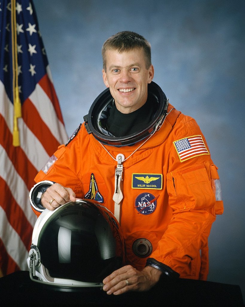 William McCool was the Pilot. He joined the United States Navy and worked as a Naval Aviator, later becoming a test pilot. McCool joined NASA in 1996, and completed two years of training. STS-107 was his first mission to space.